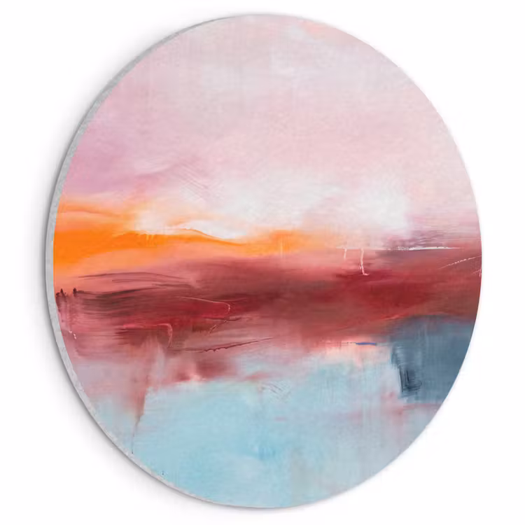 Abstract - Kleuren - Modern - Kunst - Roze Akoestische PET Vilt - Rond klein -3d