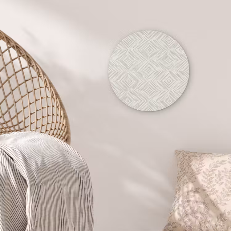 Abstract - Ruiten - Beige Akoestische PET Vilt - Rond klein 838 -sfeer4