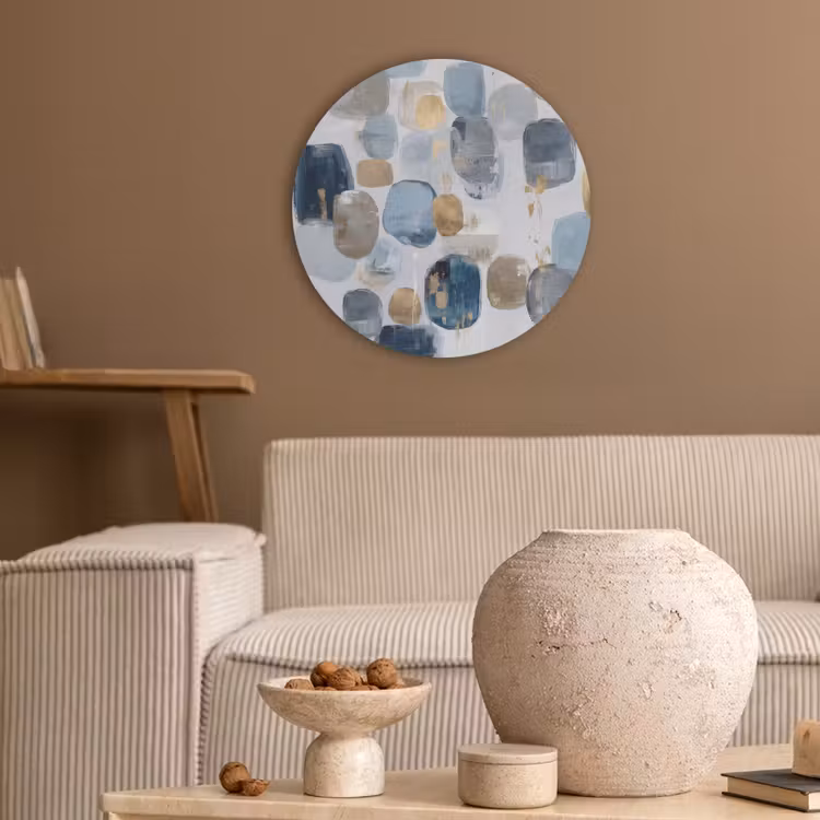 Abstract - Goud - Vormen Akoestische PET Vilt - Rond klein -sfeer1