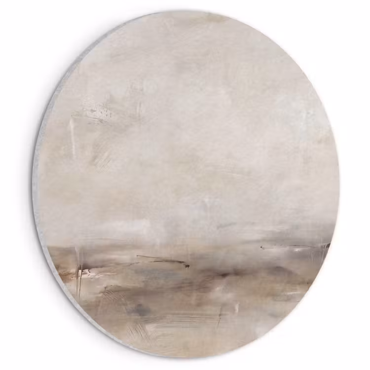 Abstrakt - Landschap - Modern - Beige - Kunst Akoestische PET Vilt - Rond klein -3d
