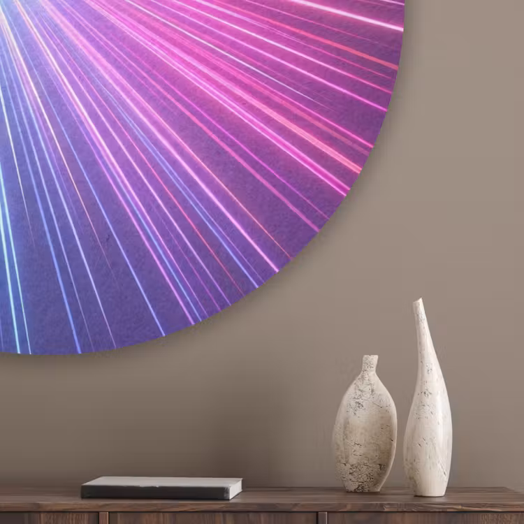 Abstract - Light - Burst - Modern - Colorful Akoestische PET Vilt - Rond klein -sfeer5_closeup