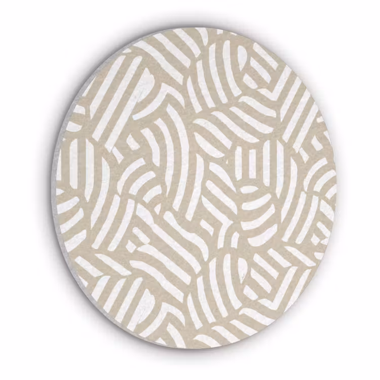 Abstract - Modern - Beige Akoestische PET Vilt - Rond klein 838 -3d
