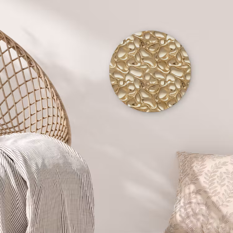 Abstract - Modern - Goud Akoestische PET Vilt - Rond klein 838 -sfeer4
