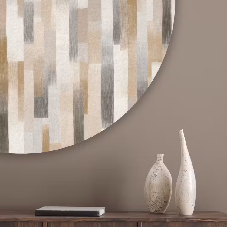 Abstract - Patroon - Kwaststreken Akoestische PET Vilt - Rond klein 838 -sfeer5_closeup