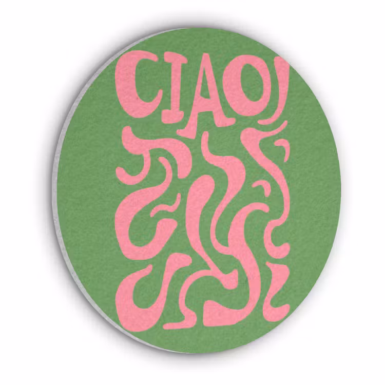 Abstract - Roze - Ciao - Vormen Akoestische PET Vilt - Rond klein -3d
