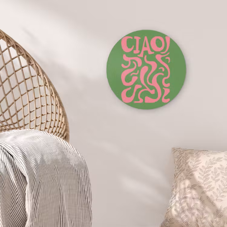 Abstract - Roze - Ciao - Vormen Akoestische PET Vilt - Rond klein -sfeer4