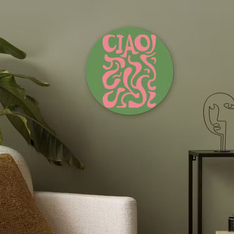 Abstract - Roze - Ciao - Vormen Akoestische PET Vilt - Rond klein -sfeer2