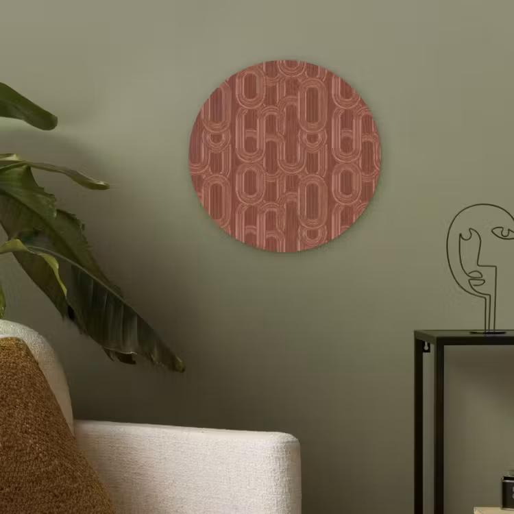 Abstract - Textuur - Bruin Akoestische PET Vilt - Rond klein 838 -sfeer2