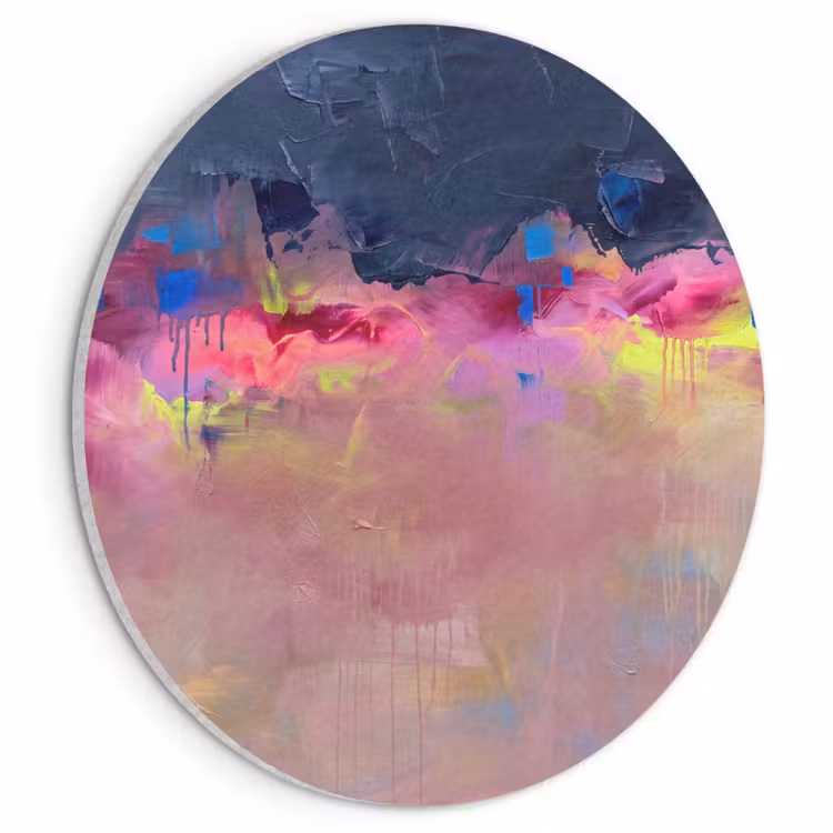 Abstract - Textuur - Kleuren - Modern - Roze Akoestische PET Vilt - Rond klein -3d