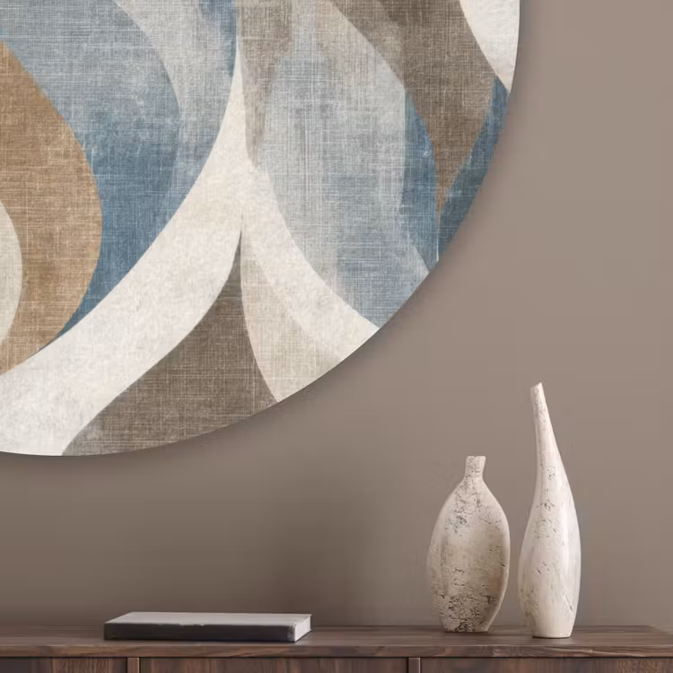 Abstract - Golven - Kleurrijk Akoestische PET Vilt - Rond klein 838 -sfeer5_closeup