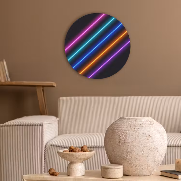 Esthetiek - Retro - Neon Akoestische PET Vilt - Rond klein -sfeer1