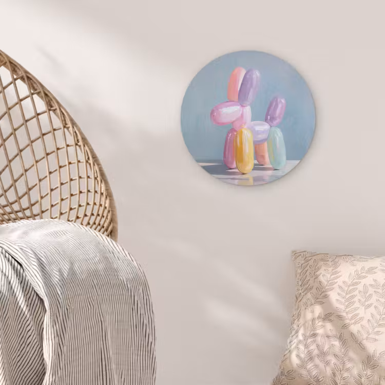 Dier - Ballon - Pasteltinten - Glanzend Akoestische PET Vilt - Rond klein -sfeer4