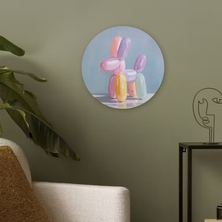 Dier - Ballon - Pasteltinten - Glanzend Akoestische PET Vilt - Rond klein -sfeer2