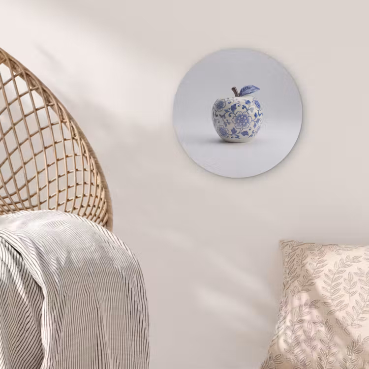 Appel - Blauw - Klassiek Akoestische PET Vilt - Rond klein -sfeer4