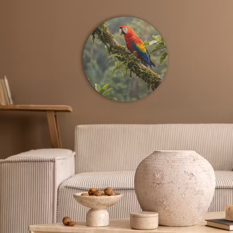 Ara - Jungle - Rood Akoestische PET Vilt - Rond klein -sfeer1