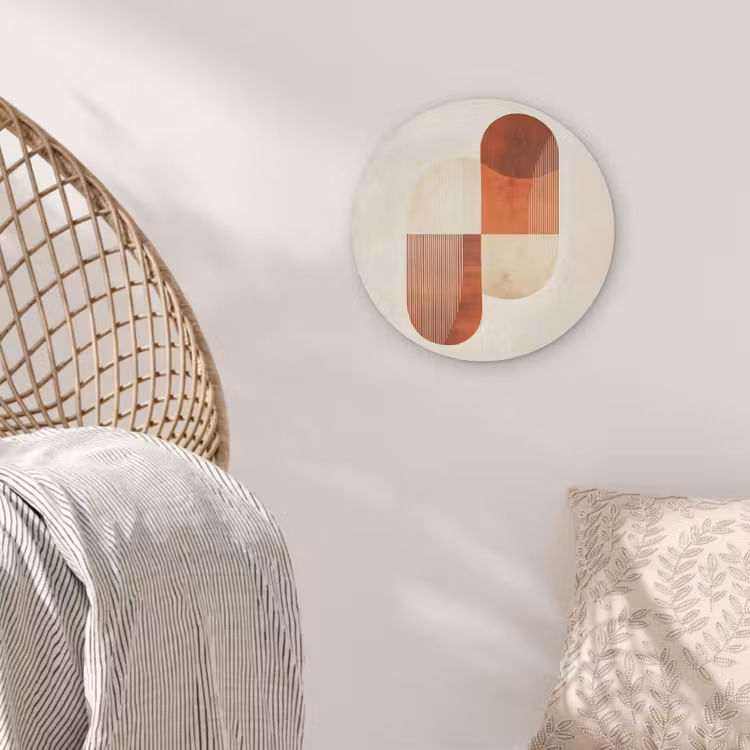 Bogen - Beige - Vormen Akoestische PET Vilt - Rond klein -sfeer4