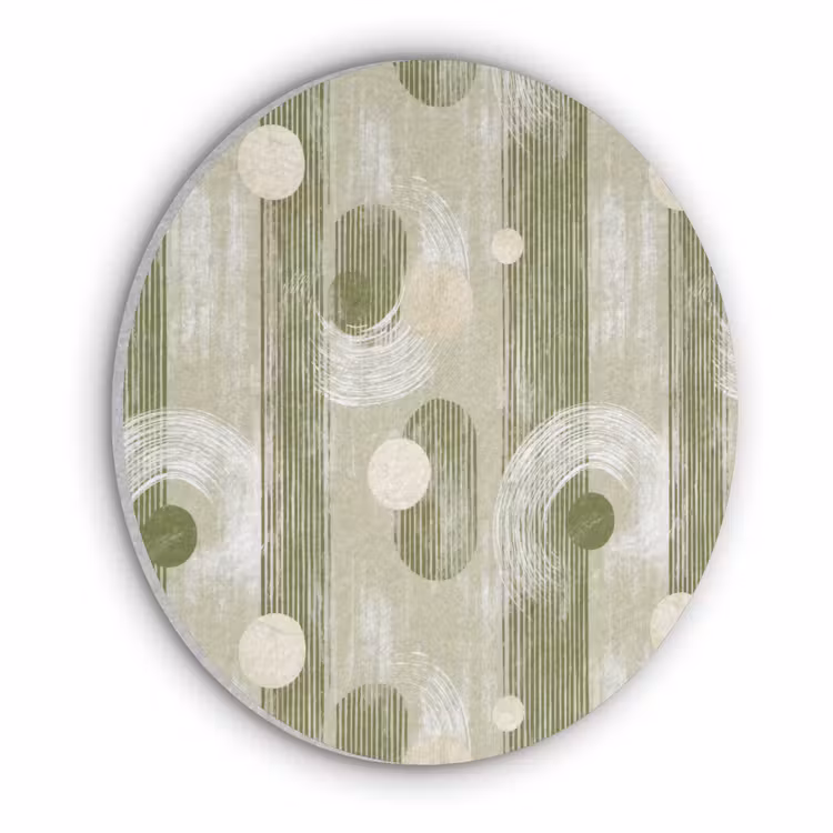 Artistiek - Modern - Groen Akoestische PET Vilt - Rond klein 838 -3d