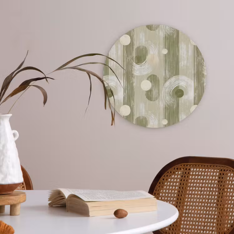 Artistiek - Modern - Groen Akoestische PET Vilt - Rond klein 838 -sfeer3