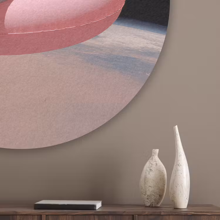 Astronaut - Flamingo - Zwemband - Roze Akoestische PET Vilt - Rond klein -sfeer5_closeup