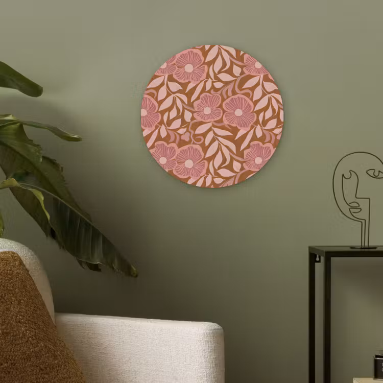 Sfeer - Bloemen - Roze Akoestische PET Vilt - Rond klein 838 -sfeer2