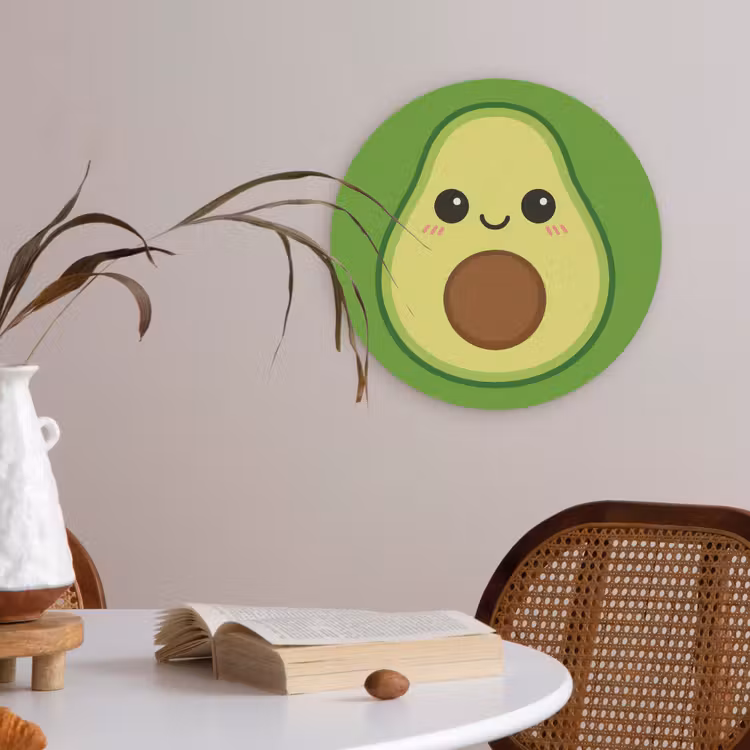 Avocado - Groen - Speels Akoestische PET Vilt - Rond klein -sfeer3