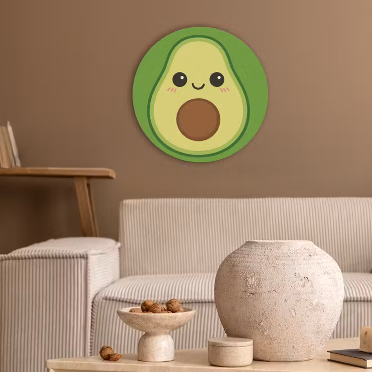 Avocado - Groen - Speels Akoestische PET Vilt - Rond klein -sfeer1