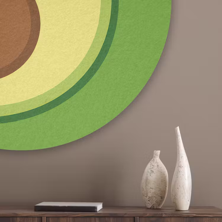 Avocado - Groen - Speels Akoestische PET Vilt - Rond klein -sfeer5_closeup