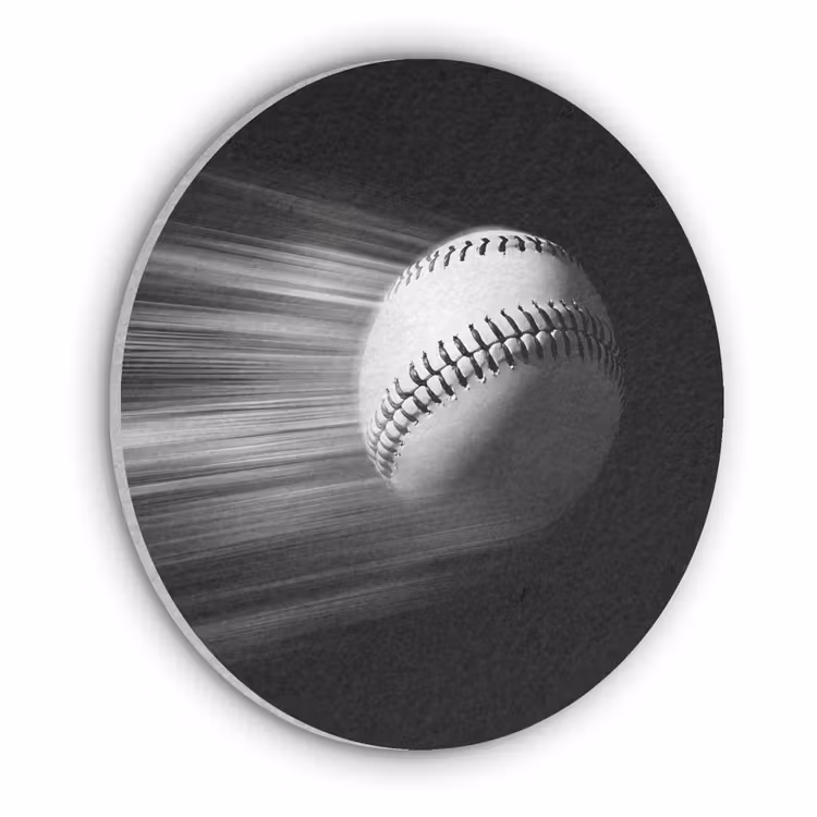 Honkbal - Wit - Vliegt Akoestische PET Vilt - Rond klein -3d
