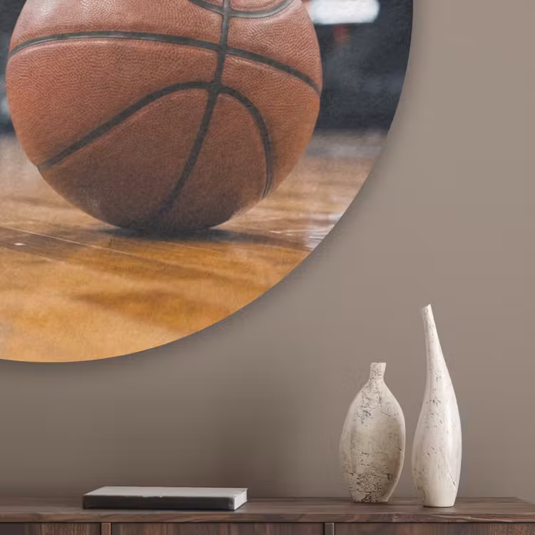 Basketbal - Arena - Sport Akoestische PET Vilt - Rond klein -sfeer5_closeup