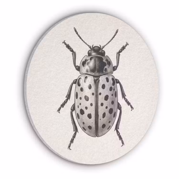 Kever - Insect - Vintage Akoestische PET Vilt - Rond klein -3d