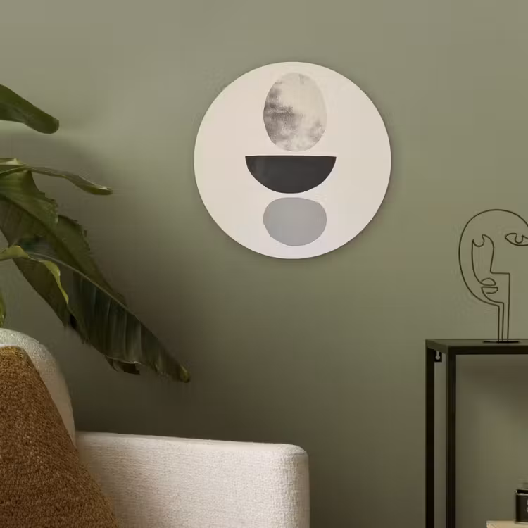 Beige - Japandi - Wabi sabi Akoestische PET Vilt - Rond klein -sfeer2