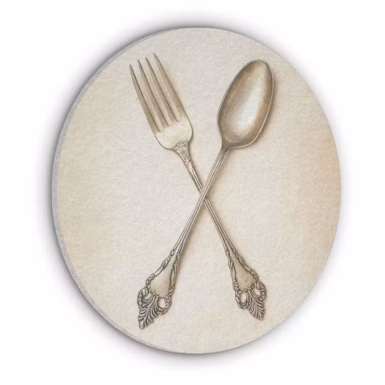 Beige - Vintage - Bestek Akoestische PET Vilt - Rond klein -3d