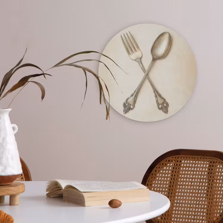 Beige - Vintage - Bestek Akoestische PET Vilt - Rond klein -sfeer3