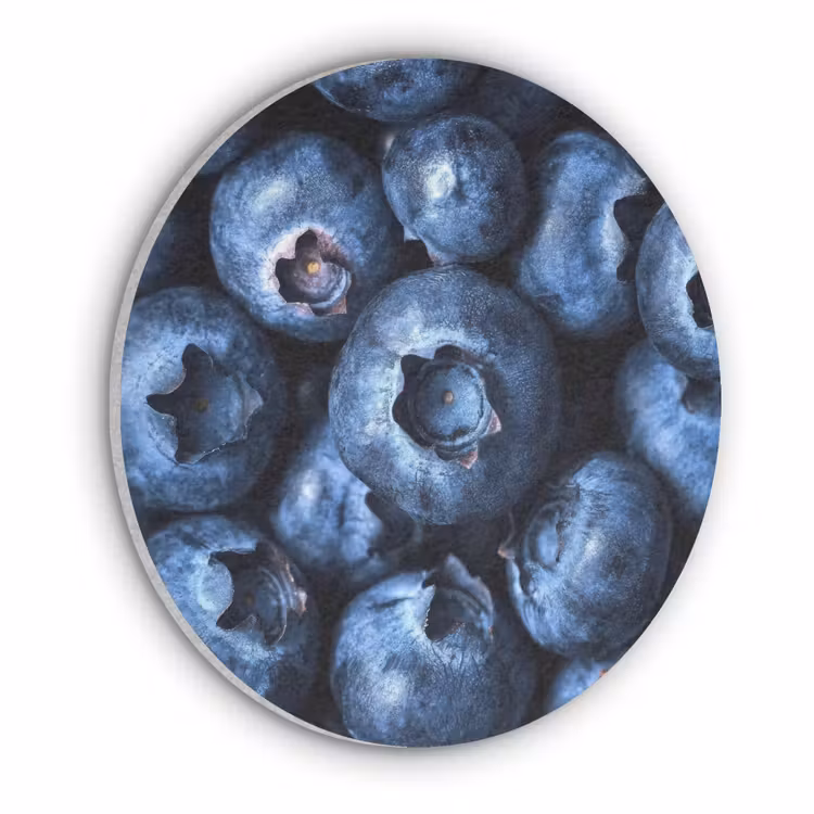 Bessen - Blauw - Fruit Akoestische PET Vilt - Rond klein -3d