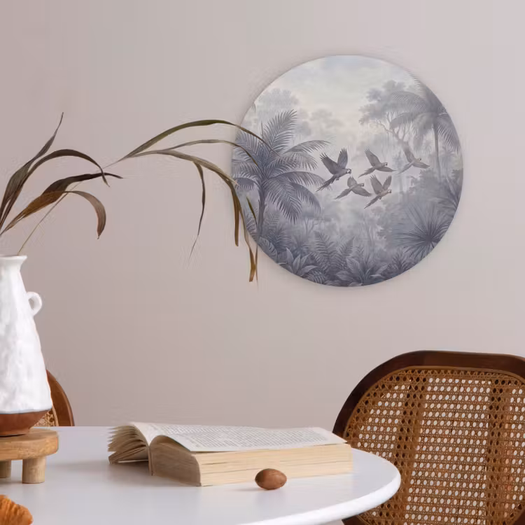 Vogel - Vliegend - Jungle - Vintage - Dieren Akoestische PET Vilt - Rond klein -sfeer3