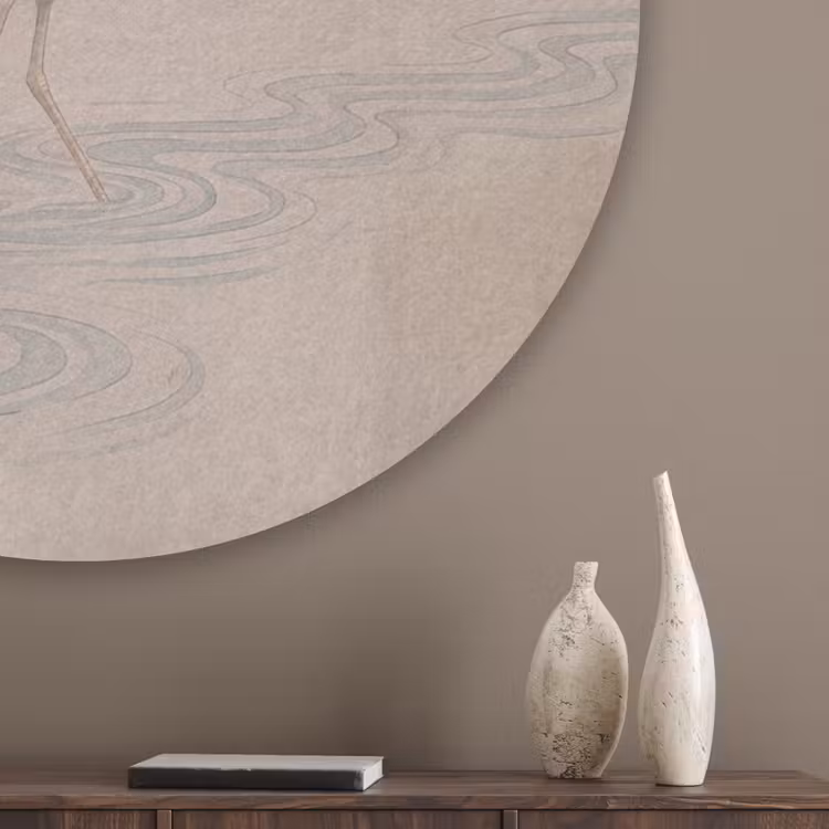 Vogel - Water - Natuur - Vintage Akoestische PET Vilt - Rond klein -sfeer5_closeup