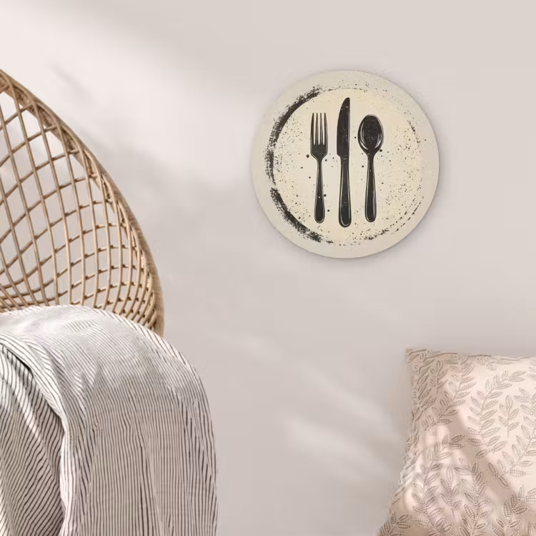 Zwart - Bestek - Rondje Akoestische PET Vilt - Rond klein -sfeer4