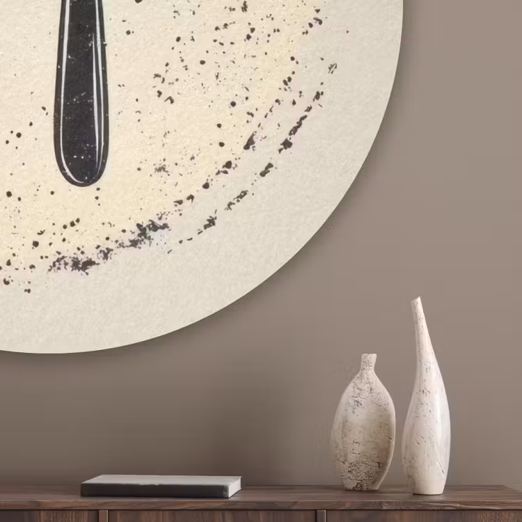 Zwart - Bestek - Rondje Akoestische PET Vilt - Rond klein -sfeer5_closeup