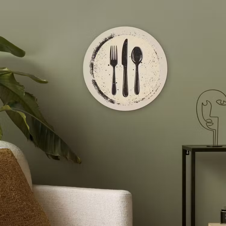 Zwart - Bestek - Rondje Akoestische PET Vilt - Rond klein -sfeer2