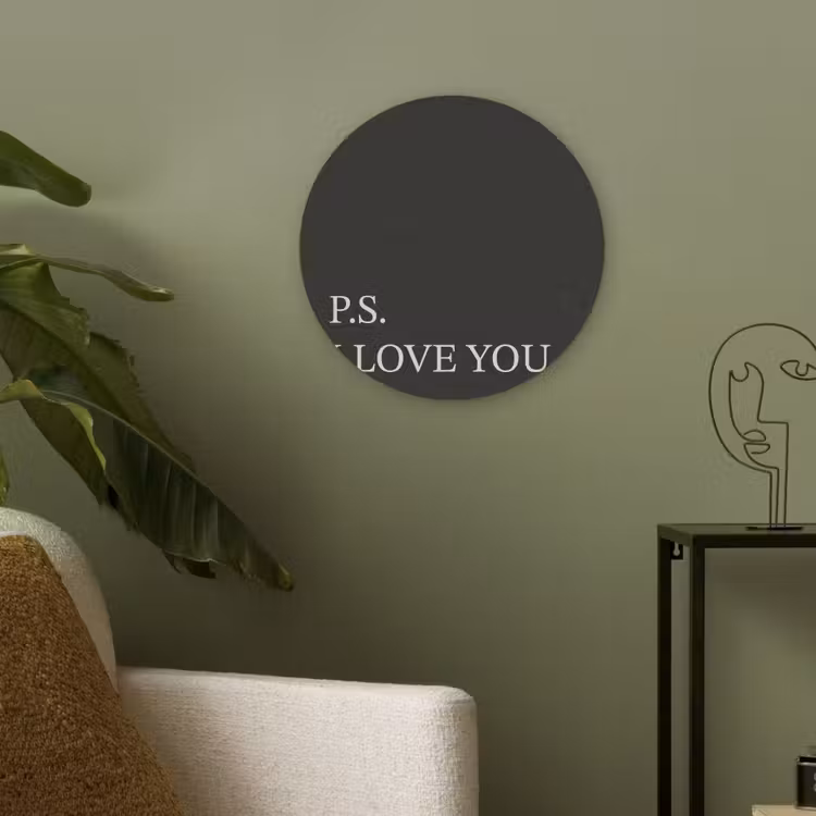 Zwart - Minimalistisch - Valentijn Akoestische PET Vilt - Rond klein -sfeer2