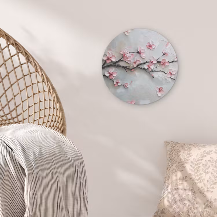 Bloesem - Kunstzinnig - Roze - Sakura Akoestische PET Vilt - Rond klein -sfeer4