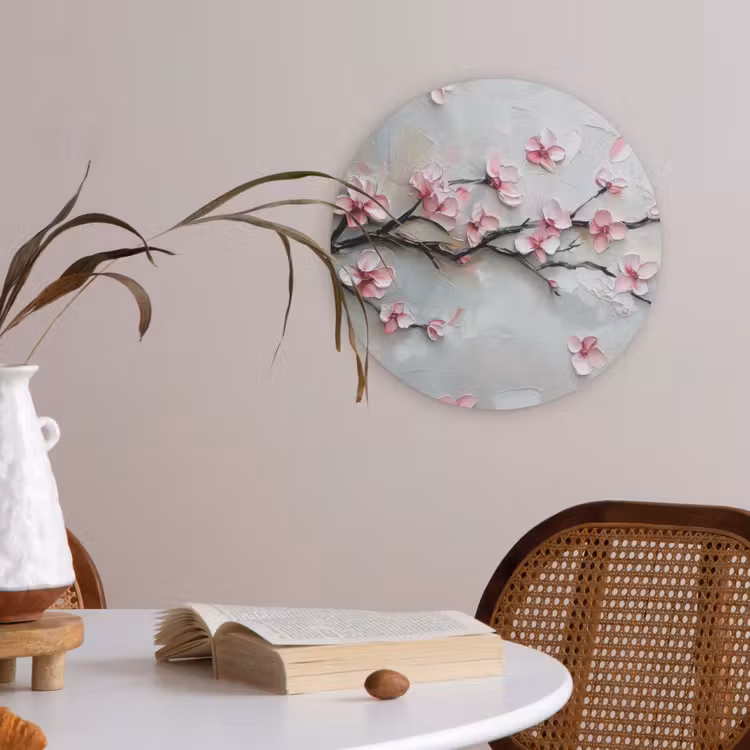 Bloesem - Kunstzinnig - Roze - Sakura Akoestische PET Vilt - Rond klein -sfeer3