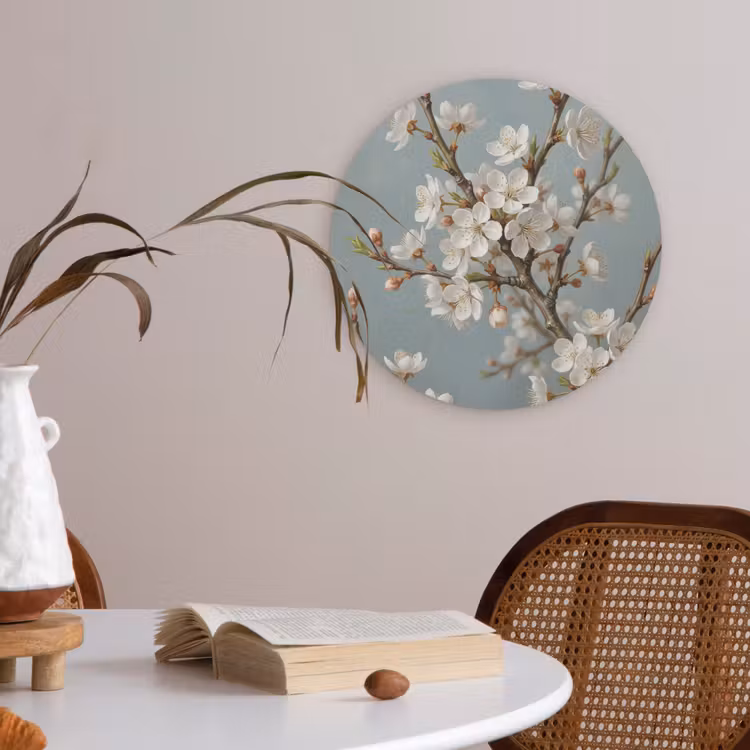 Botanisch - Stilleven - Blauw Akoestische PET Vilt - Rond klein -sfeer3