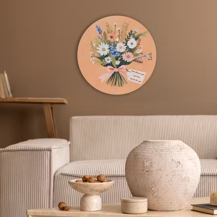 Boeket - Strikje - Quote Akoestische PET Vilt - Rond klein -sfeer1