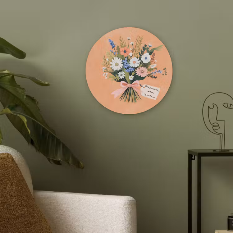Boeket - Strikje - Quote Akoestische PET Vilt - Rond klein -sfeer2