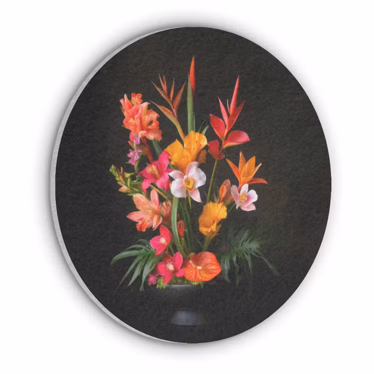 Boeket - Bloemen - Exotisch Akoestische PET Vilt - Rond klein -3d