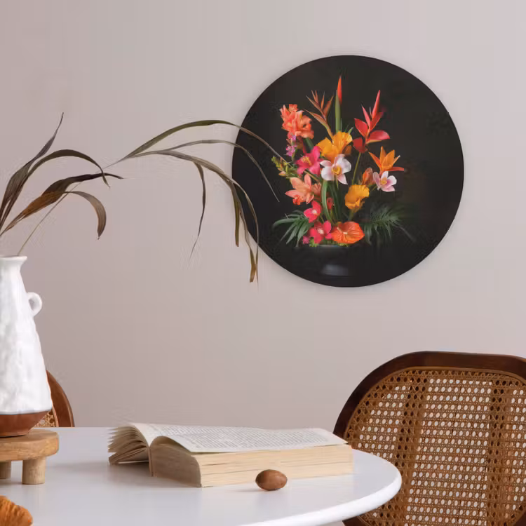 Boeket - Bloemen - Exotisch Akoestische PET Vilt - Rond klein -sfeer3