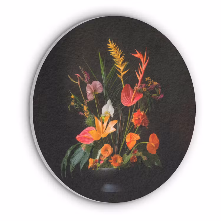 Schaal - Boeket - Bloemen Akoestische PET Vilt - Rond klein -3d