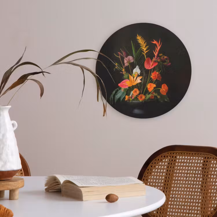 Schaal - Boeket - Bloemen Akoestische PET Vilt - Rond klein -sfeer3