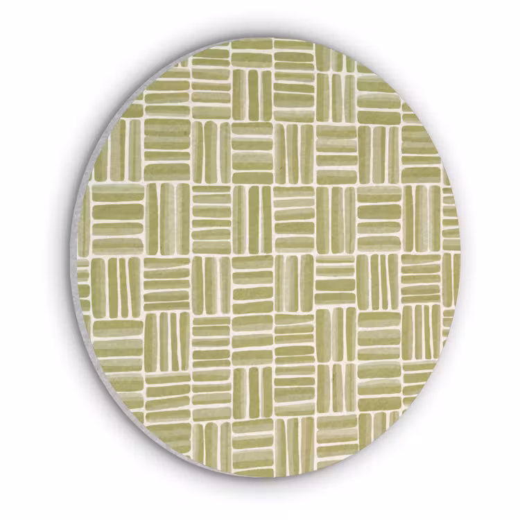 Vlecht - Patroon - Groen Akoestische PET Vilt - Rond klein 838 -3d